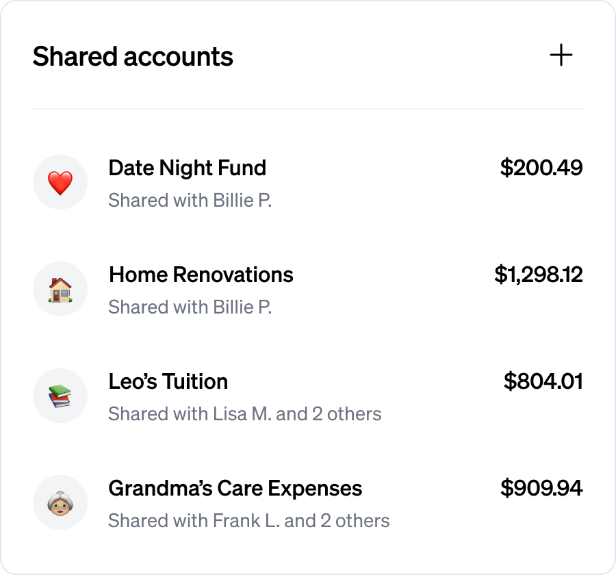 Shared accounts